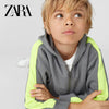 ZR Grey With Fluorescent Green Stripe Zipper Hoodie 785