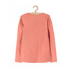 LS Plain Side Frill Coral Pink Top 3533