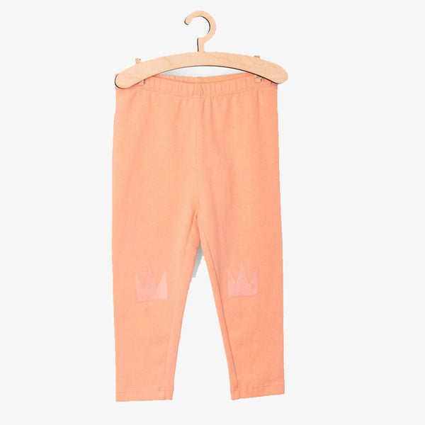51015 Crown Print Peach Legging 4338