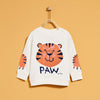 ZR Happy Tiger Face Off White Sweatshirt 3080