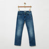 OVS Mid Blue Ripped Boxes Stretchable Straight Denim 1298