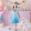 VKT Butterfly Sequin Step Bottom Light Blue Frock 7494