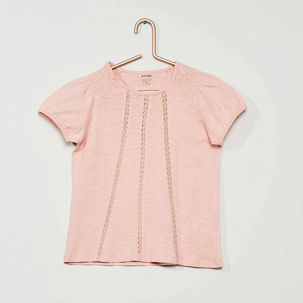 KB Front Lace Style Shoulder Pink Top 4109