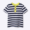 GJ Blue and White Stripe Contrast Neck Tshirt 1548