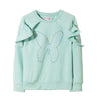 LS Embroidered Butterfly Sea Green Sweatshirt 2754