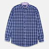 ZR Men Blue Check Shirt 1114