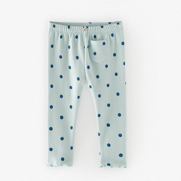 ZR Front Pocket Polka Dots Sea Green Legging 2916