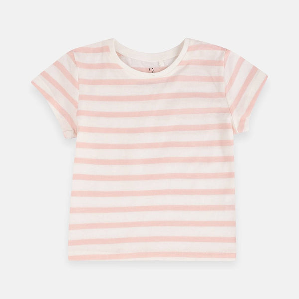NXT Favourite Tee Peach Stripes White top 1987