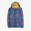 51015 Colorful Apple Print Blue Zipper Hoodie 2780