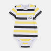 SC I M The King Black & Yellow Stripe White Body Suit 4633
