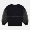 TRN Net Sleeves Flower Style Black Sweatshirt 3022