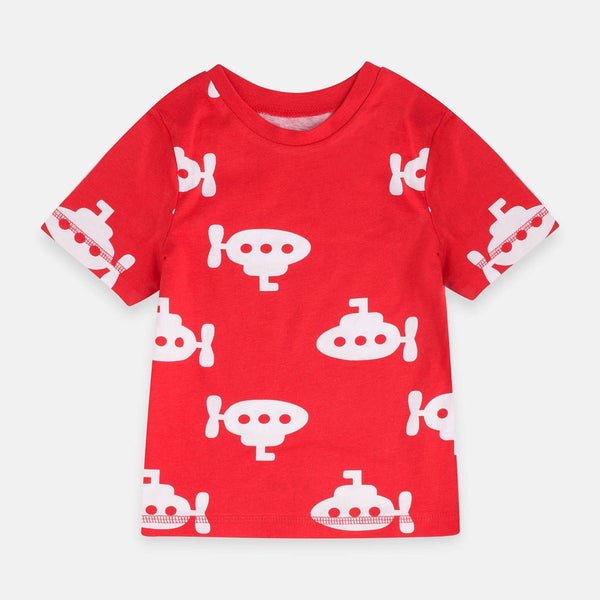GRG Submarine Printed Red Tshirt 2004