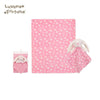 Luvena Little Bunny White Hearts Pink Plush Security Blanket Set 7225