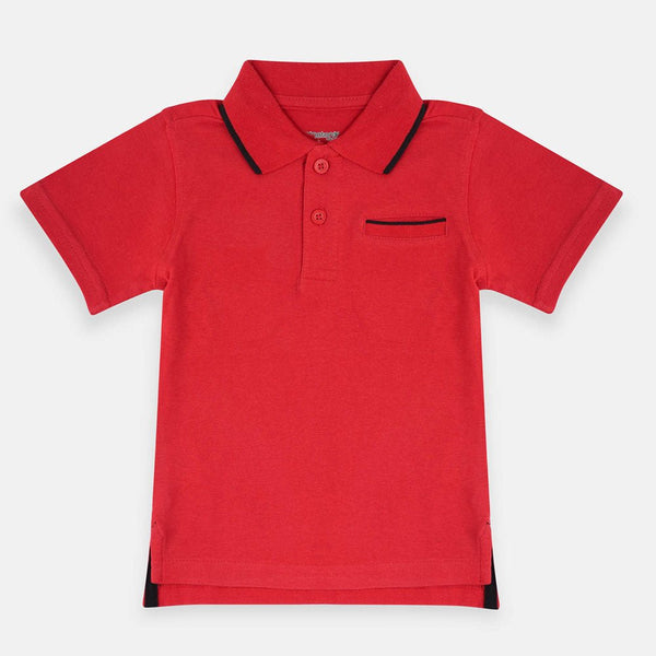 PNL Front Pocket Red Cotton Polo 1527