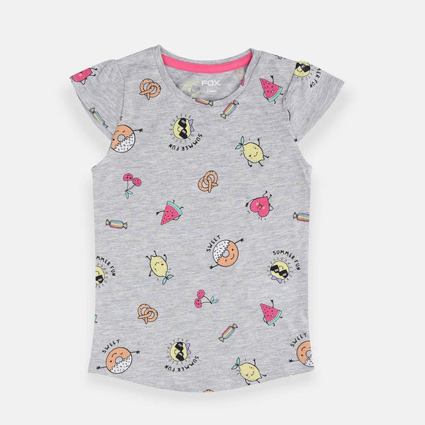 FX Fruits Print Grey Top 1339