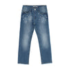 OM Pearls Style & Ripped Bottom Blue Denim 3195