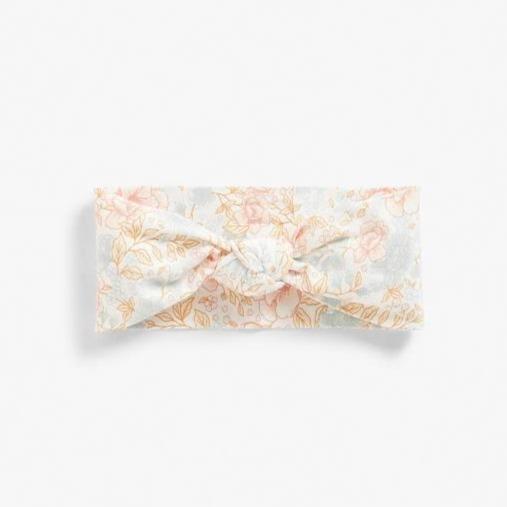 NB All Over Floral Print Off White Head Band 3789
