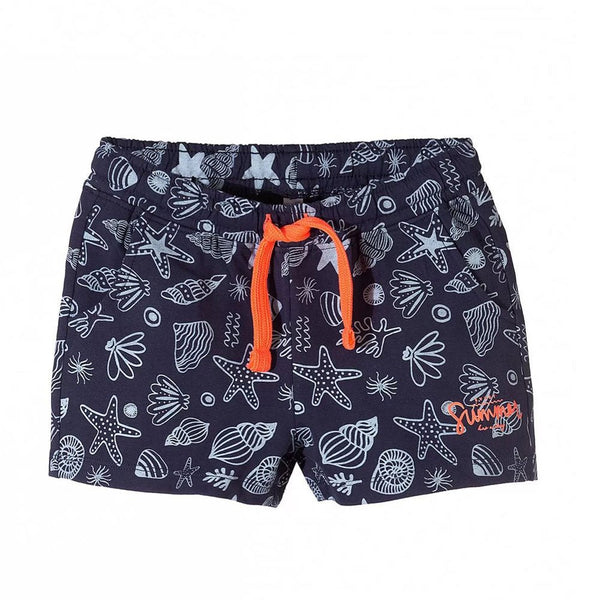 L&S Sea Shells Print Navy Blue Girls Smart Shorts 1746