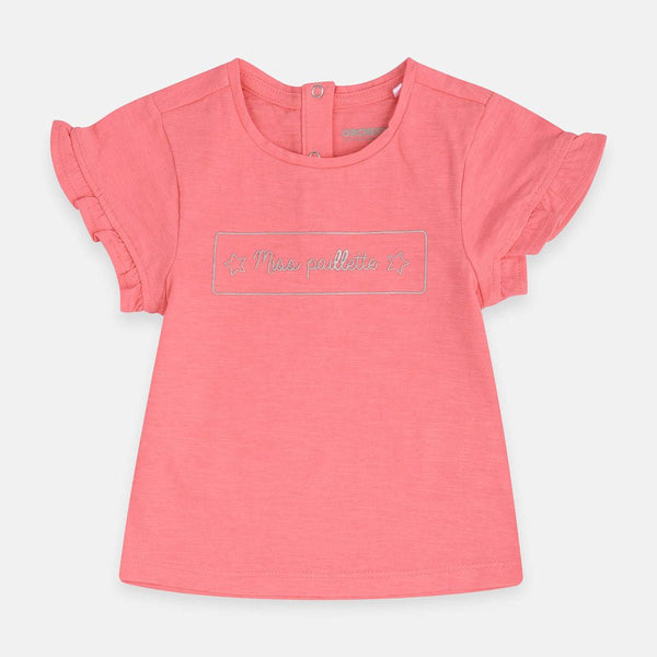 Orch Stylish Sleeves Miss Paillette Pink Top 1874