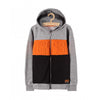 LS Future Embossed Orange With Grey Zipper Hoodie 2763