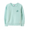 LS Do All Things Lace Shoulder Sea Blue Sweatshirt 3481
