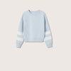 MNG 2 Stripe Sleeves Light Blue Short Sweatshirt 9876