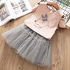 Anc Lala Light Pink Rabbit Print With Grey Skirt 1751