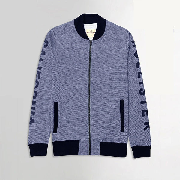 HLSTR Mock Neck Blue Stripe Zipper 2809