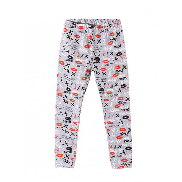 LS Run The World Print Grey Legging 4331
