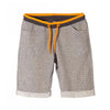 L&S Dot Textured Grey Shorts with Musturd Belt 1748