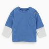 ZR Blue Oval Pocket Double Sleeve Shirt 981