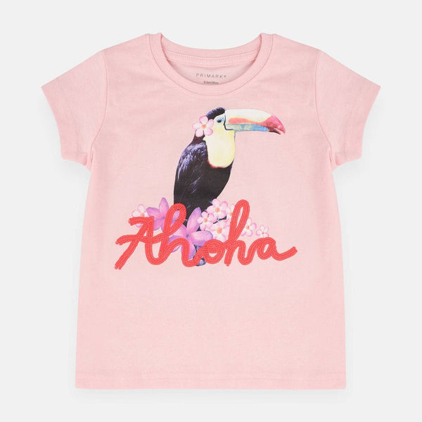 PRI Aloha Bird Printed Pink Top 1583