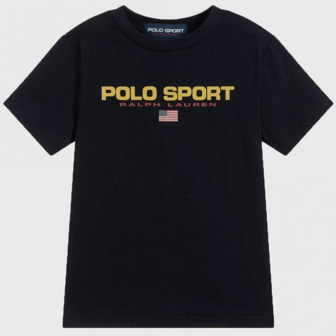 RL Polo Sport Flag Black Tshirt 7396 โ BrandsXpress
