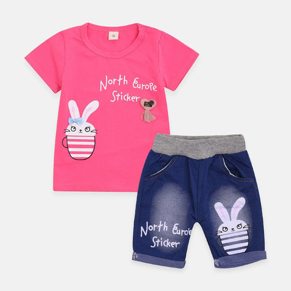 Yougi Shocking Pink Nort Euro Bunny 2 Piece Set 2272