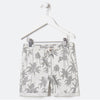 FZK Grey Big Palm Trees White Shorts 3992