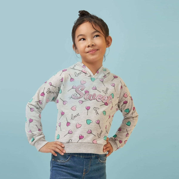 TRN Glitter Sweet Love Grey Hoodie 2933