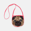 Golden Dog Sequence Pink String Mini Purse 1570