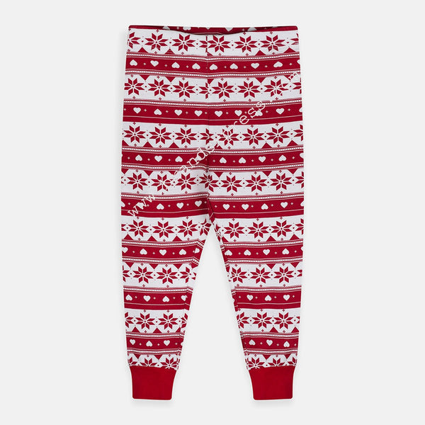 HM All Over Burgundy Print White Legging 4234
