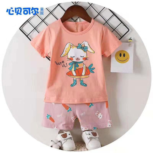 2 Piece set Love it Bunny Peach 1708
