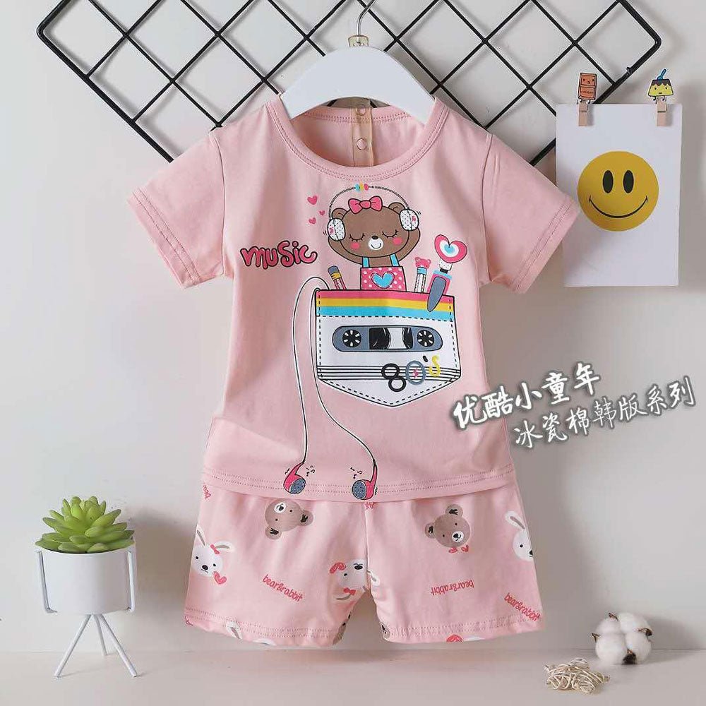 2 Pieces set Bear Music Pink 1701