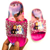 Frozen Shocking Pink Glitter Stones Top Slippers  2210