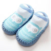 Sky Blue Owl Face Socks Booties 4522