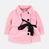 XNO Belt & Button Style Pink Warm Coat 7747