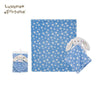 Luvena Little Bunny White Stars Blue Plush Security Blanket Set 7226