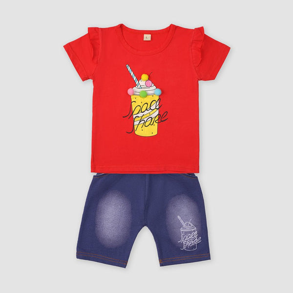 Yougi Red Space Share Juice Print 2 Piece Set 2284