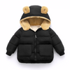 Best C Sherpa Bear Hooded Black Puffer Jacket 7639