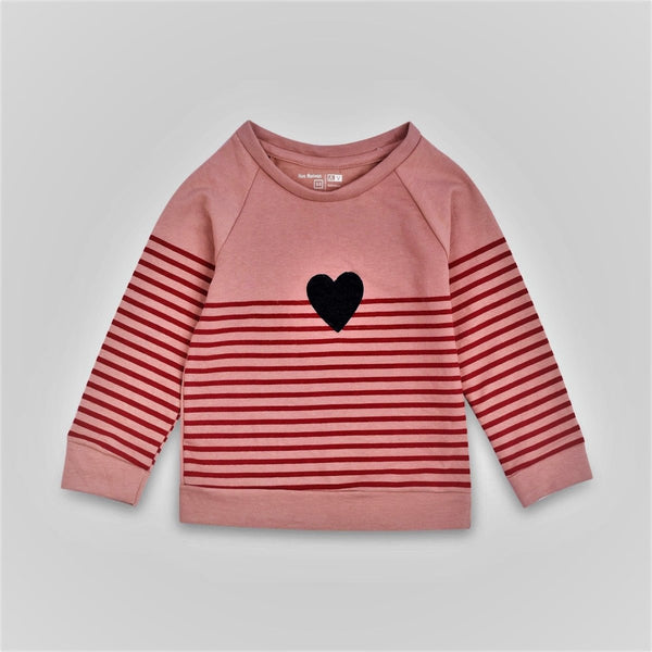 IR Black Heart With Red Stripes Tea Pink Sweatshirt 2983