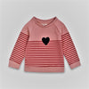 IR Black Heart With Red Stripes Tea Pink Sweatshirt 2983