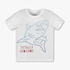 PLM Embossed Shark White Tshirt 1348
