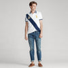 Golden Pony Blue Side stripe White Polo 1622
